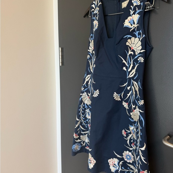 Moulinette Soeurs (Anthropologie) size 2 NWOT Navy Floral Embroidered Mini Dress - Picture 7 of 16